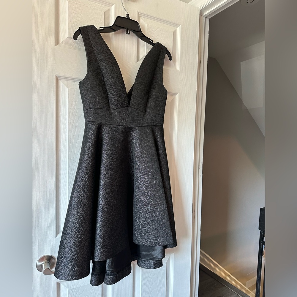 RW&Co x ELLE Little Black Dress High Low Deep V